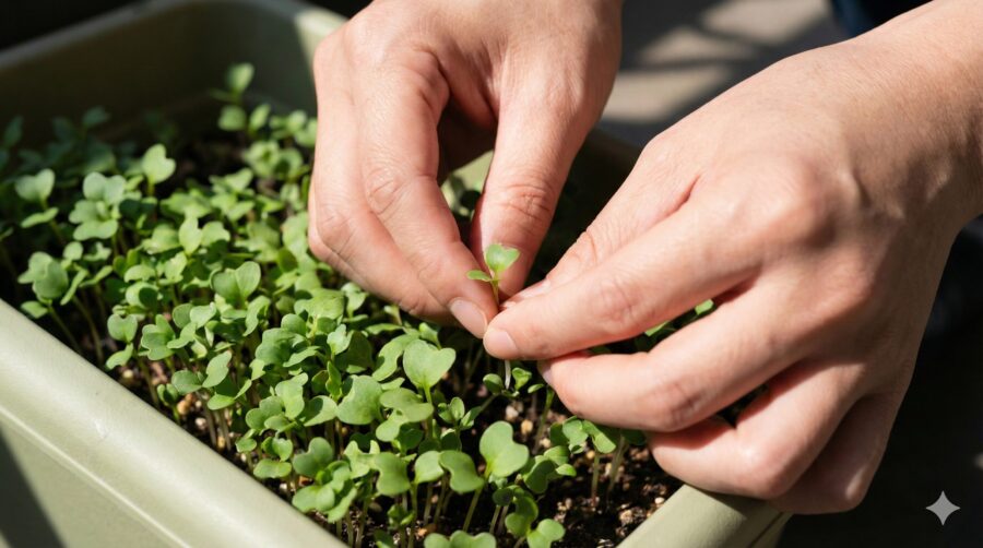 徒長を防ぐ！間引きと日当たりの重要性