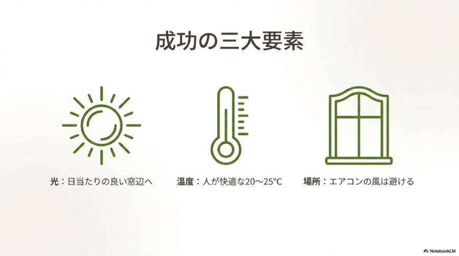 室内栽培で重要なのは光の確保と適切な置き場所