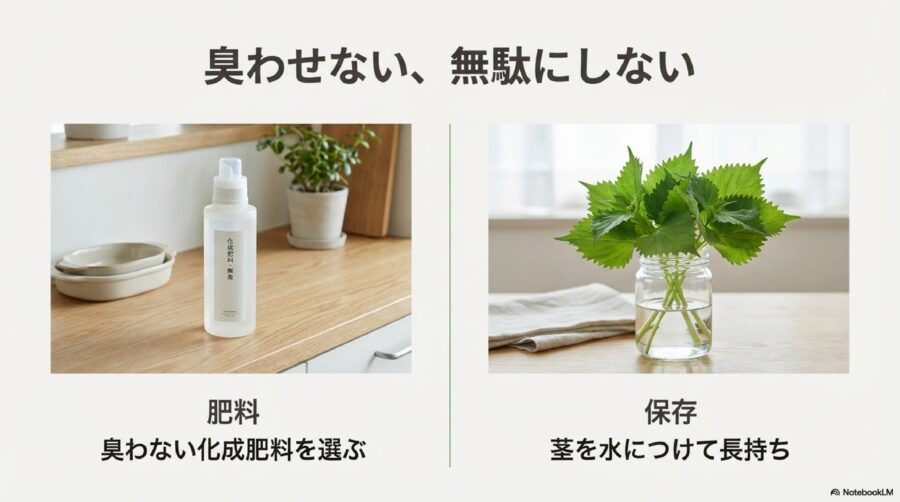 大葉栽培 気になる肥料の臭いやコバエを発生させない工夫