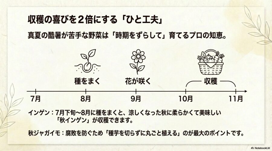 オクラやインゲンは時期をずらして賢く収穫