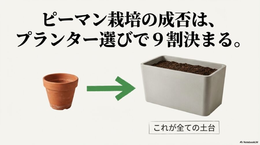 ピーマン栽培　失敗しないプランターの選び方