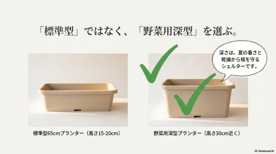 標準型より野菜用深型を選ぶ