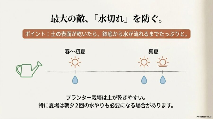 ピーマン栽培　水切れ防止と水やりの頻度