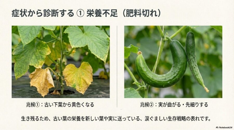 きゅうりを大きくならない状態から救う！肥料切れ・肥料過多の対策