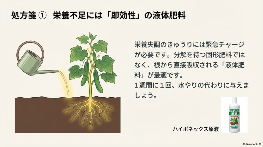 肥料切れには速効性の液肥がおすすめ