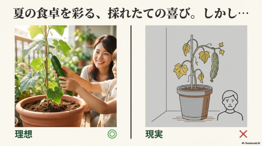 きゅうり栽培　失敗の原因は「土の量」！一般的なプランターはNG