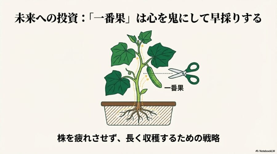 最初の実は早めに収穫して株を疲れさせない
