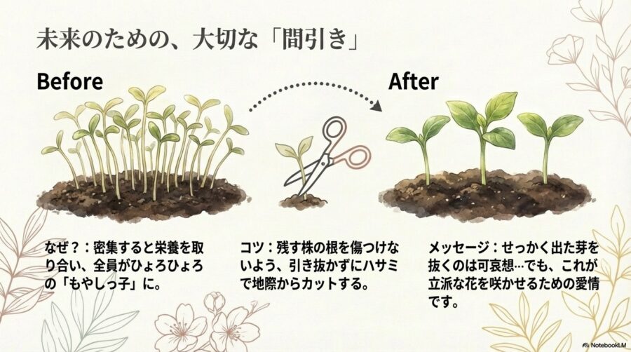 デメリットとなる雑草や間引きの対策