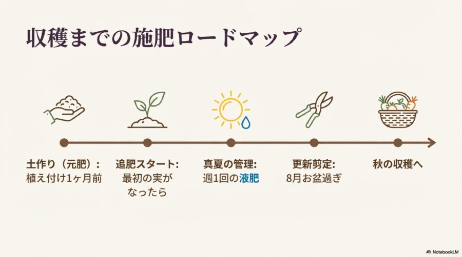 ナスの肥料はいつ？時期別のスケジュールと与え方