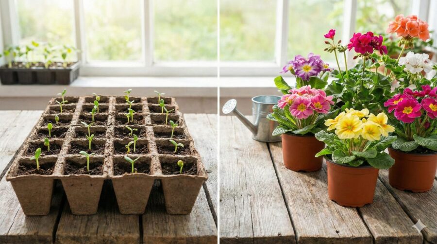 2月に植える花：種から育てるか苗から育てるか