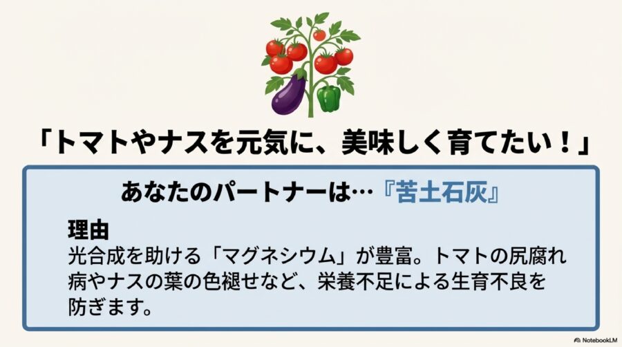 有機石灰と苦土石灰の違いは？トマトなどの実もの野菜と栄養