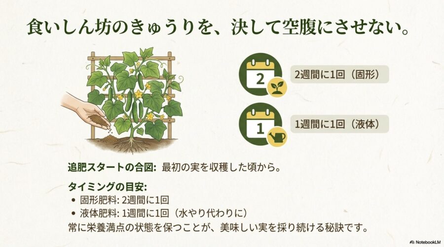 きゅうり　肥料切れのサインと追肥のタイミング