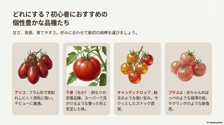 初心者にも育てやすい品種と甘いミニトマト