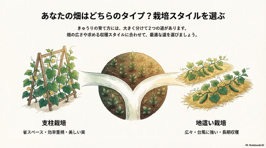 きゅうり栽培 狭い場所でも効率よく育てる支柱仕立ての利点