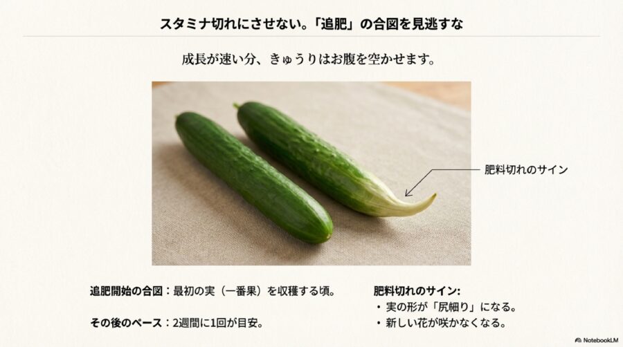 きゅうり栽培 肥料切れのサインを見逃さない追肥のタイミング