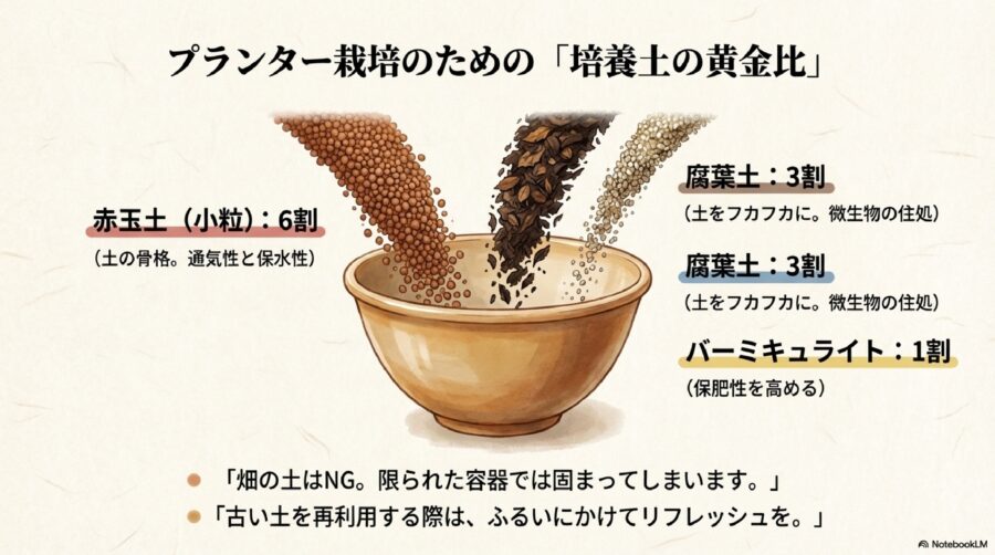 野菜がよく育つ土の作り方!プランター栽培で使う培養土の黄金比率