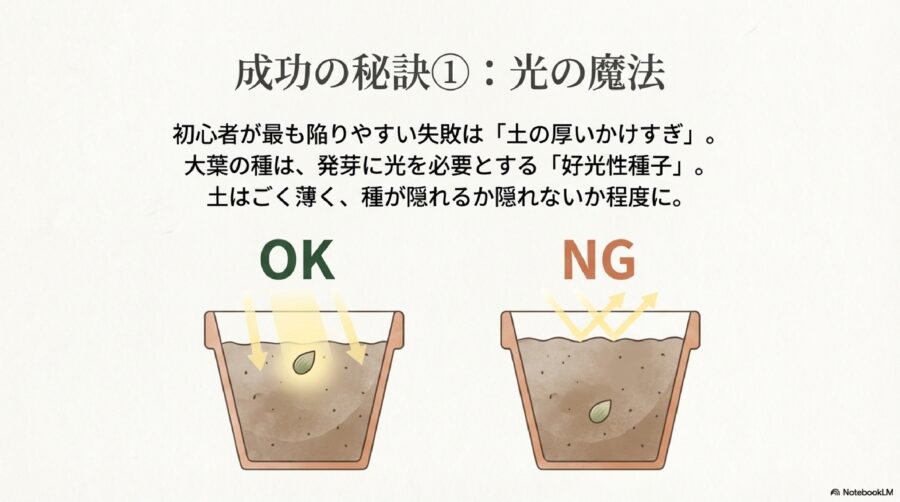 発芽には光が必要という重要事項