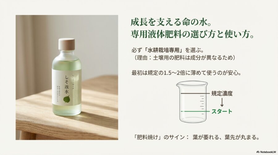 大葉の水耕栽培はハイドロボールで大丈夫？液体肥料の種類と正しい選び方