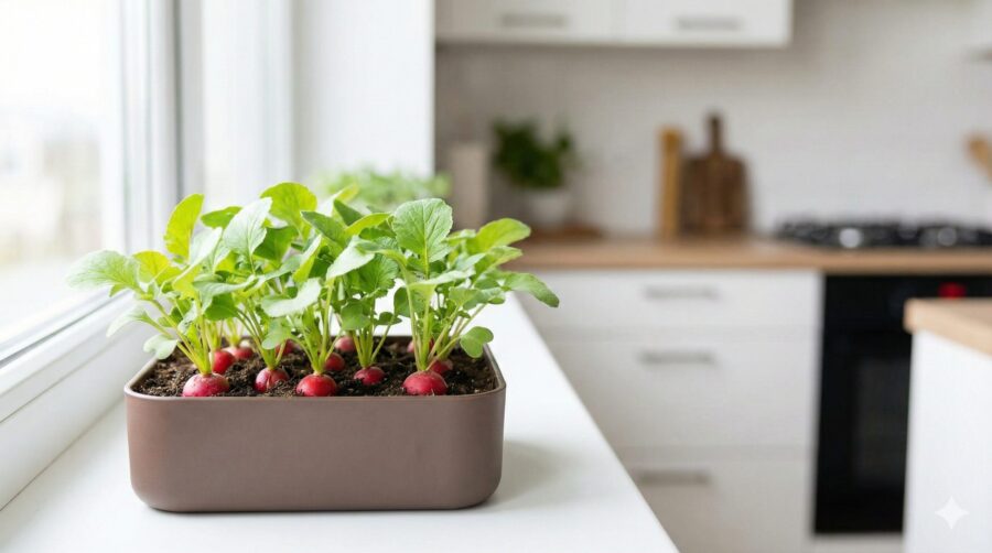 キッチンでも育つラディッシュは収穫が早くておすすめ