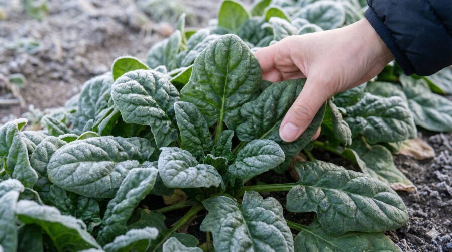 じっくり育つホウレンソウは甘みが増す冬の味覚