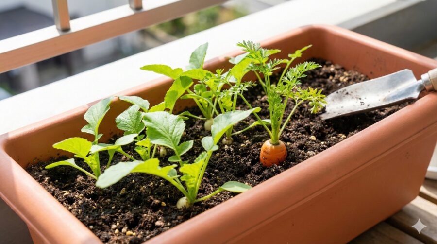 ミニ大根・人参：プランター栽培のコツ
