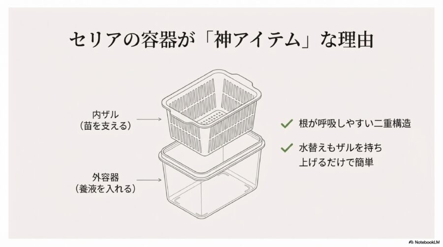大葉の水耕栽培を100均のタネとグッズで楽しむ!セリアで見つけた100均グッズを活用した容器の作り方