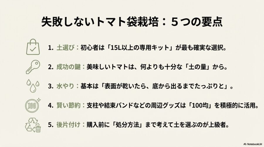 失敗しないトマトの袋栽培のコツ