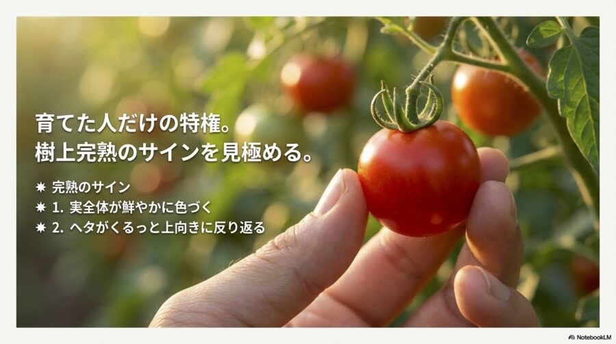 ミニトマトの完熟サイン
