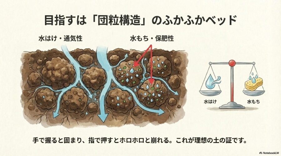 理想的なトマトの土づくりと団粒構造