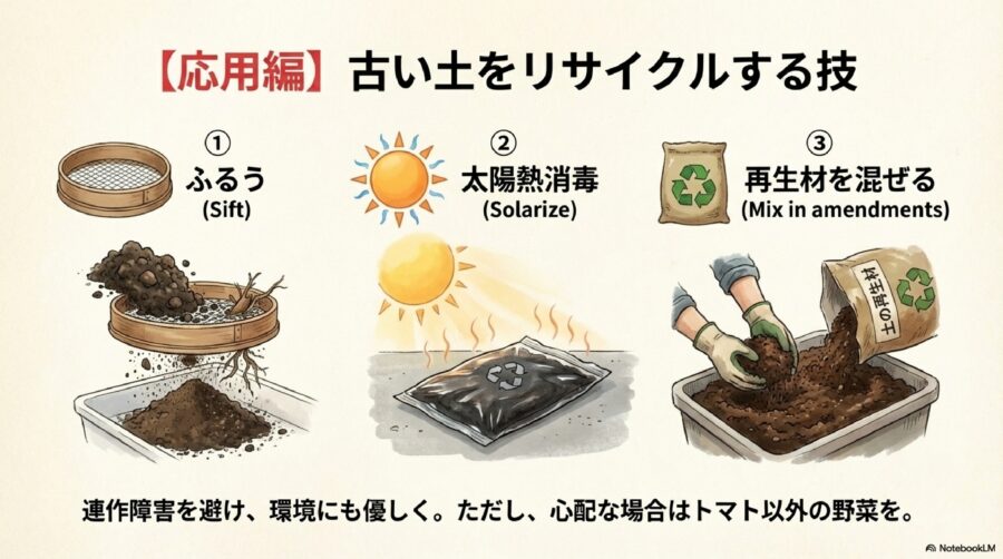 古い土をプランターで再利用する技