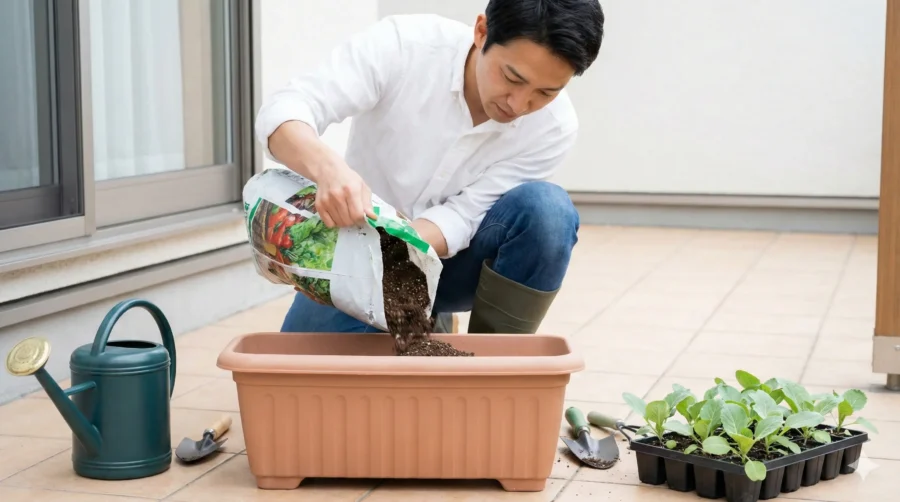 初心者向けキャベツのプランターの育て方準備